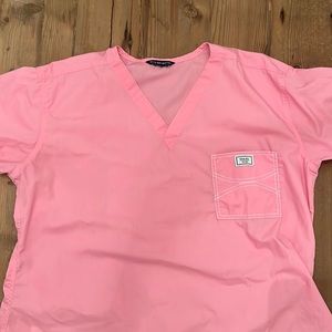 Blue sky light pink scrub top Size xl